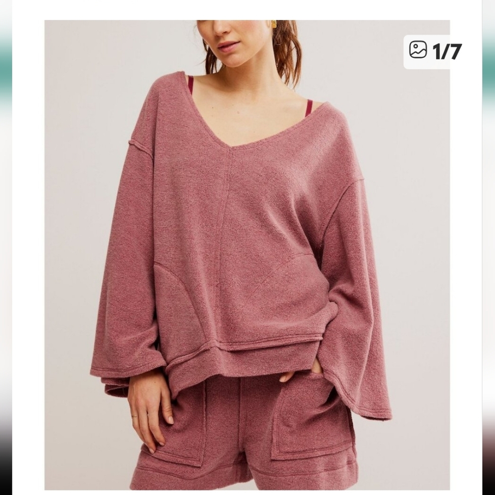 NWT Free People Day Off Fleece Pullover / Wild Ginger - Picture 2 of 5